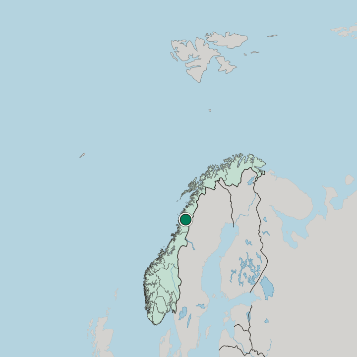 Map showing Korgen — In Norway