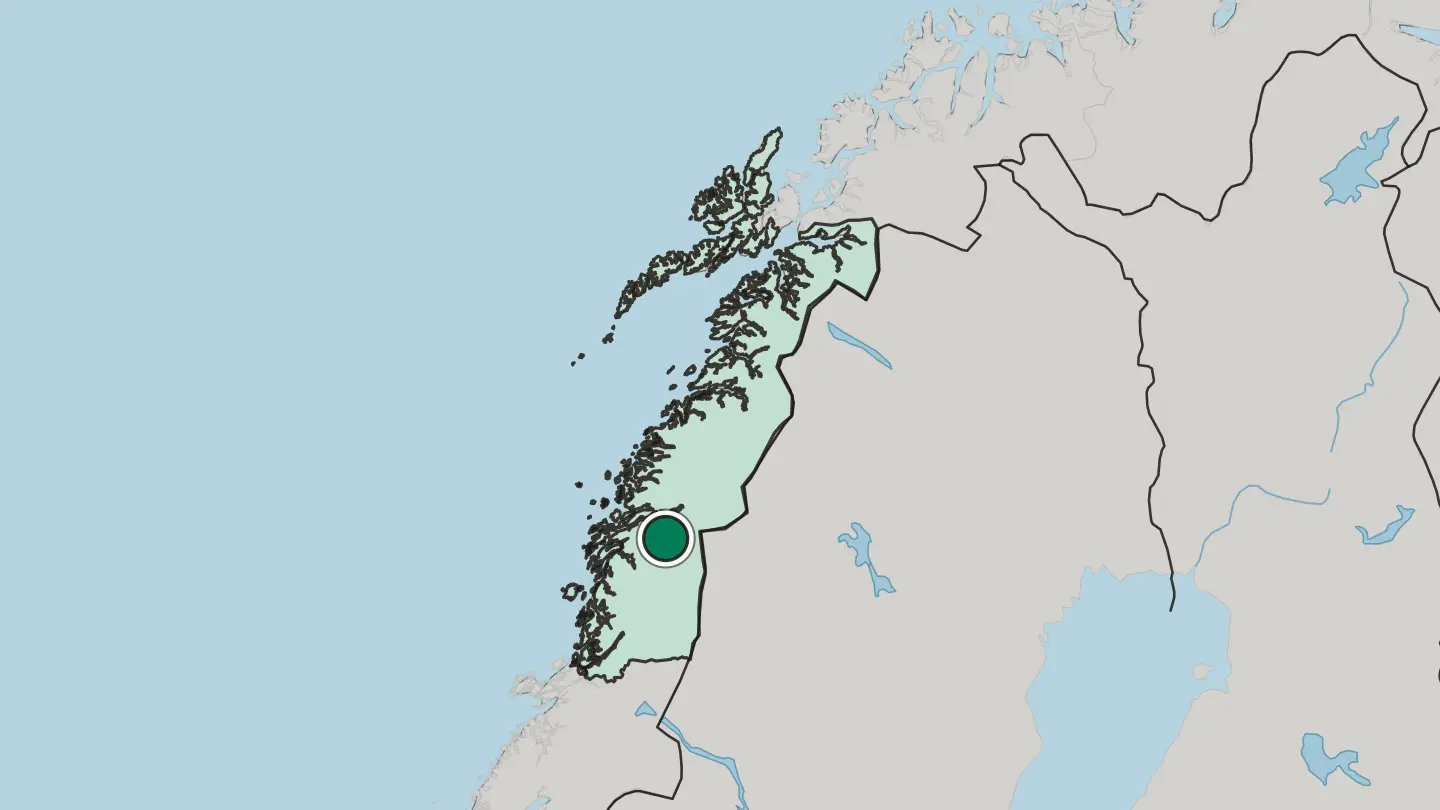 Map of Korgen in Norway