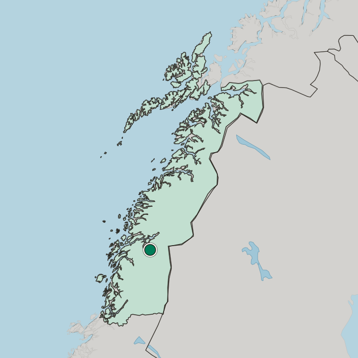 Map showing Korgen — In Nordland