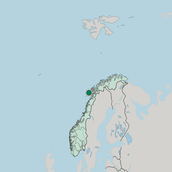 Map showing Leknes — In Norway