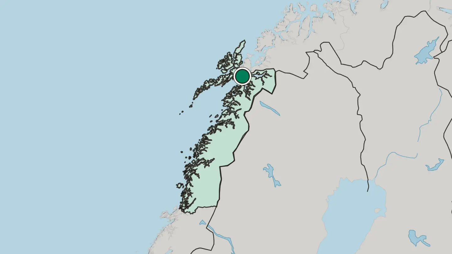 Map of Lødingen in Norway