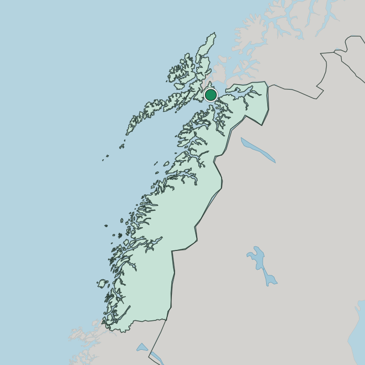 Map showing Lødingen — In Nordland
