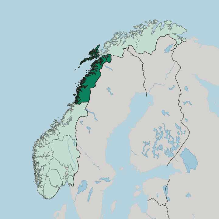 Map showing Nordland — In Norway