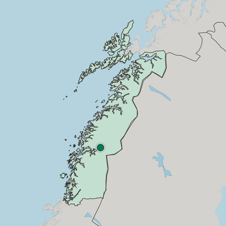 Map showing Mo i Rana — In Nordland