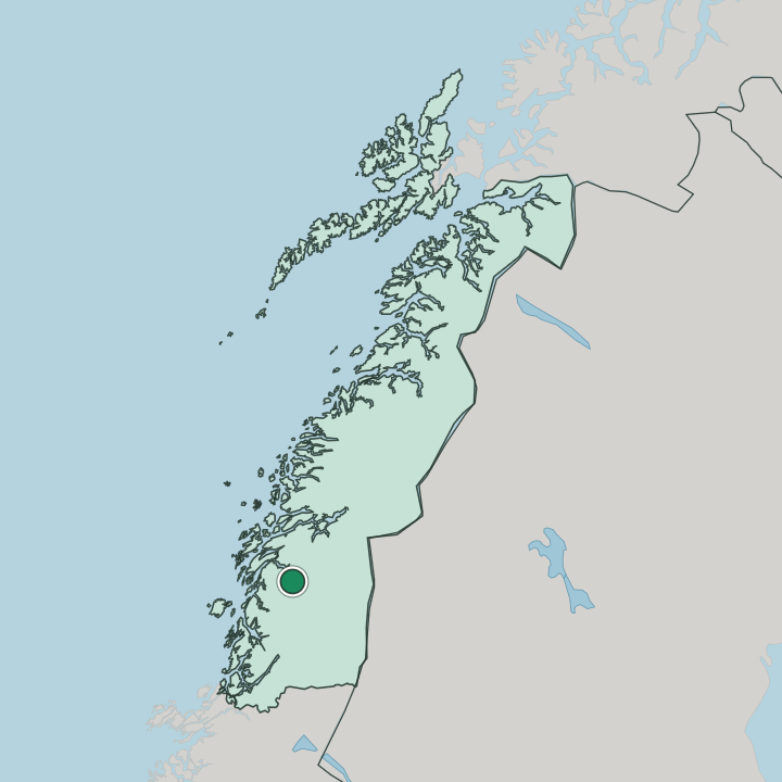 Map showing Mosjøen — In Nordland