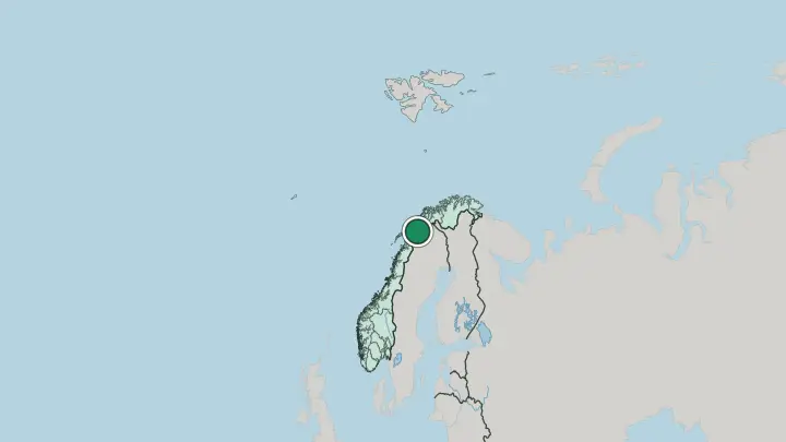Map of Narvik in Norway