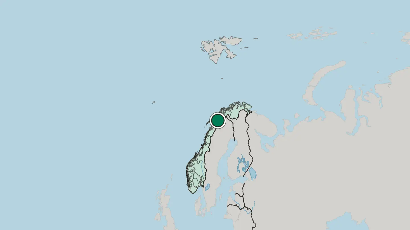 Map of Narvik in Norway