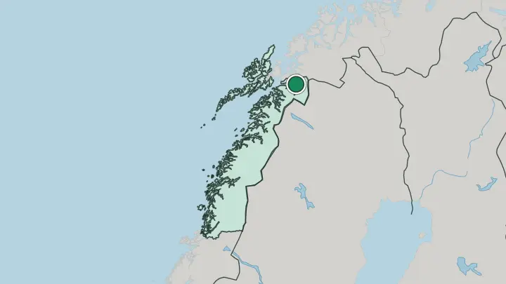 Map of Narvik in Norway