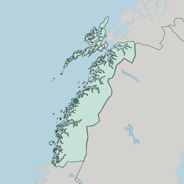 Map showing Ørnes — In Nordland