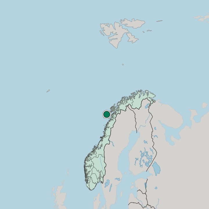 Map showing Reine — In Norway