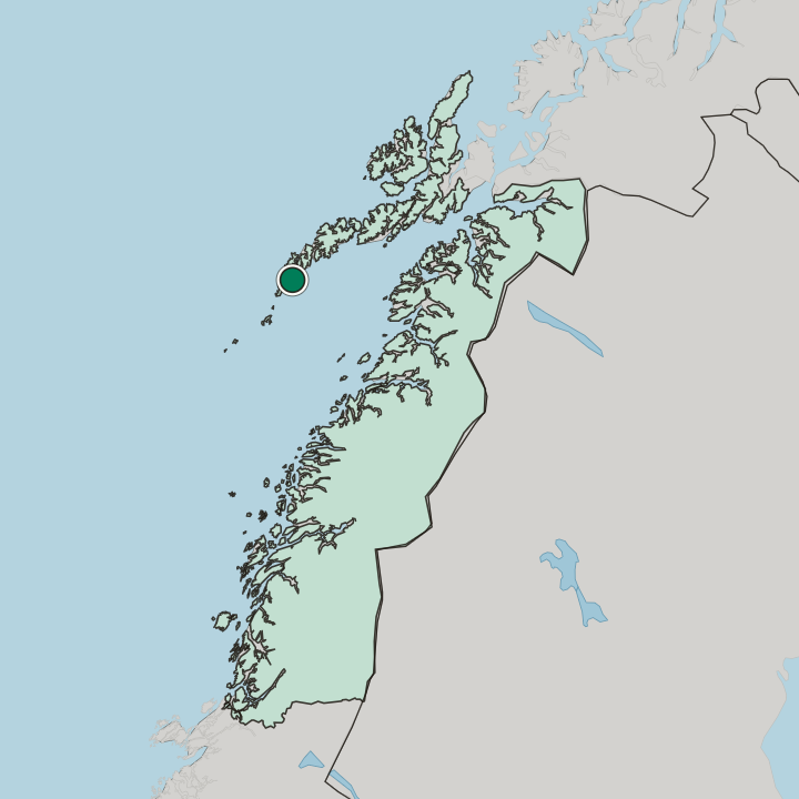 Map showing Reine — In Nordland