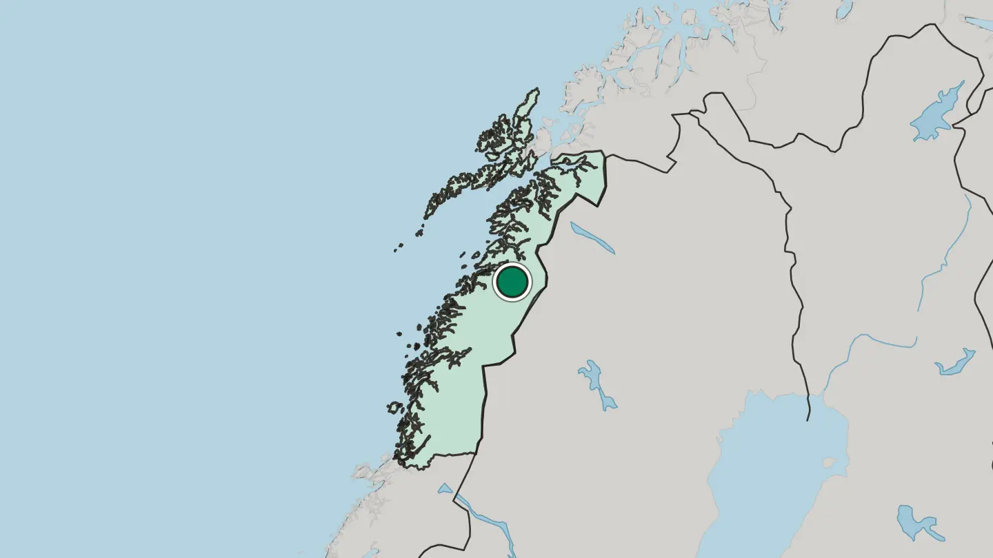 Map of Rognan in Norway