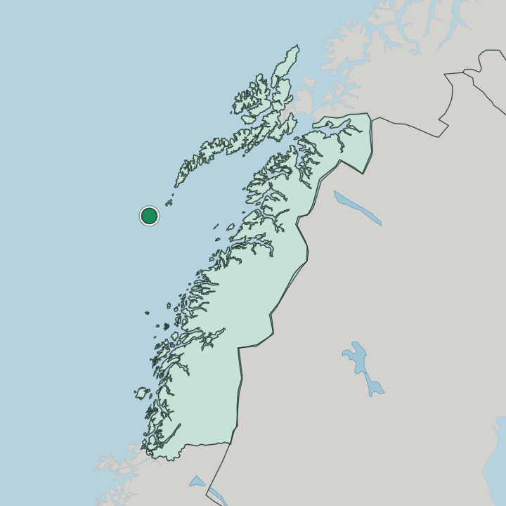 Map showing Røst — In Nordland