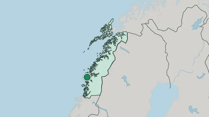 Map of Solfjellsjøen in Norway