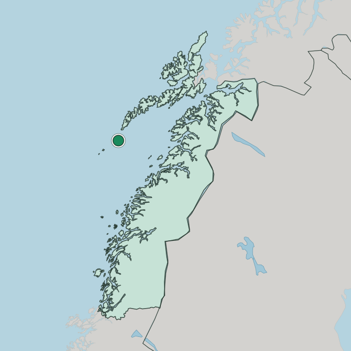Map showing Sørland — In Nordland
