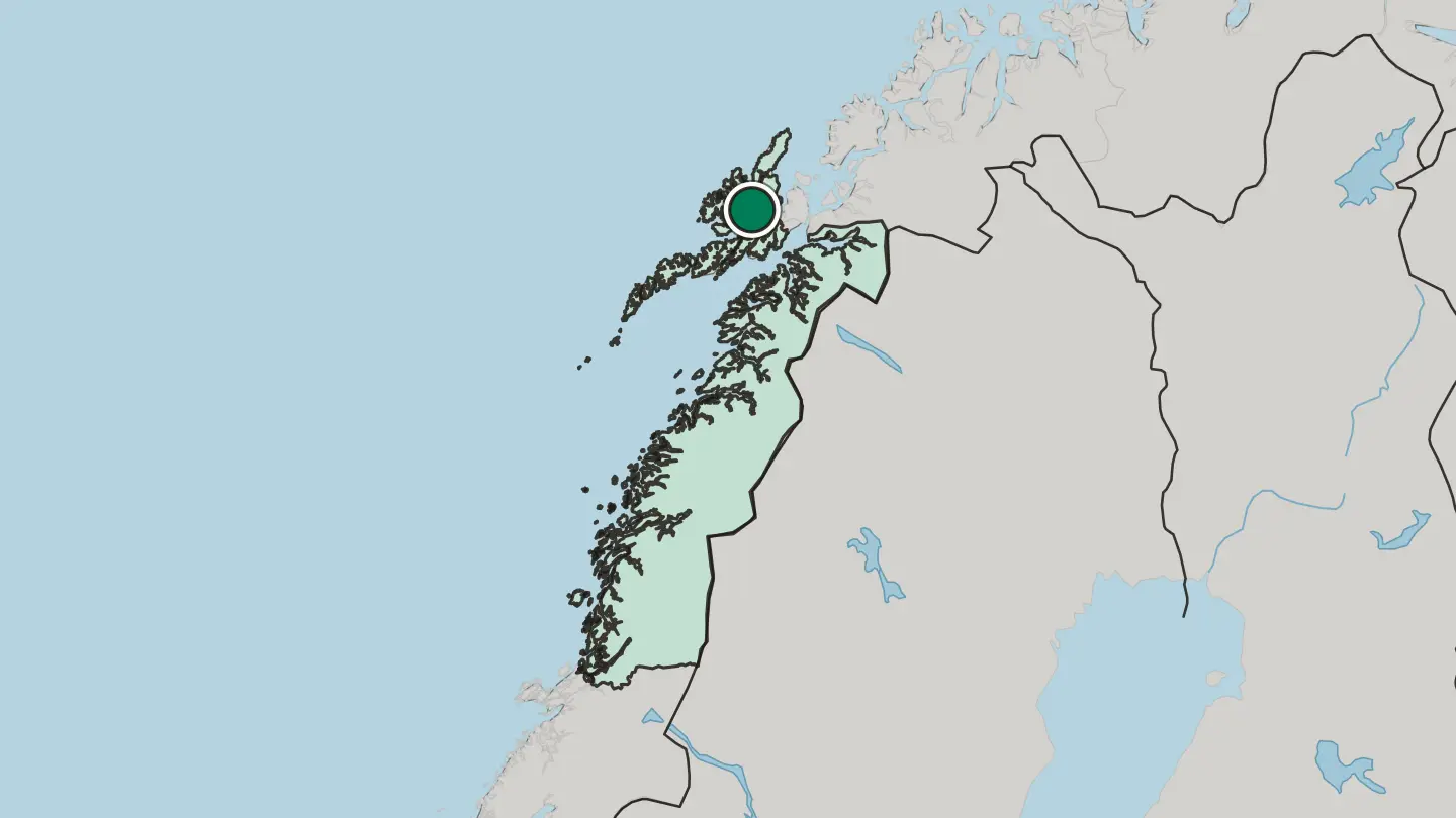 Map of Sortland in Norway