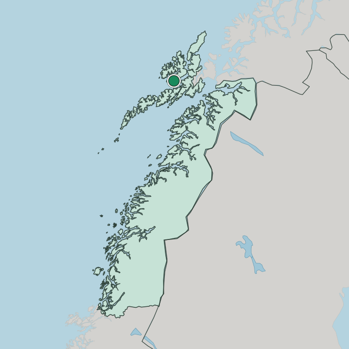 Map showing Stokmarknes — In Nordland