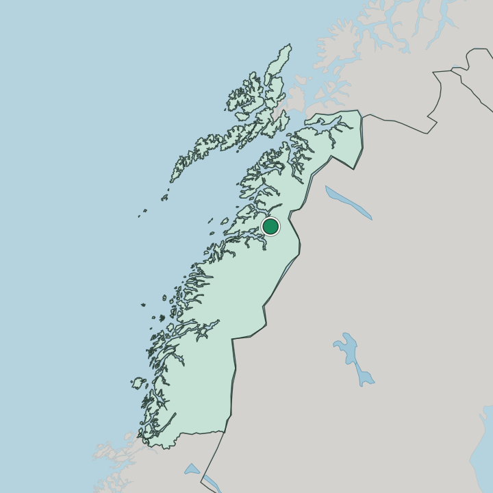 Map showing Straumen — In Nordland