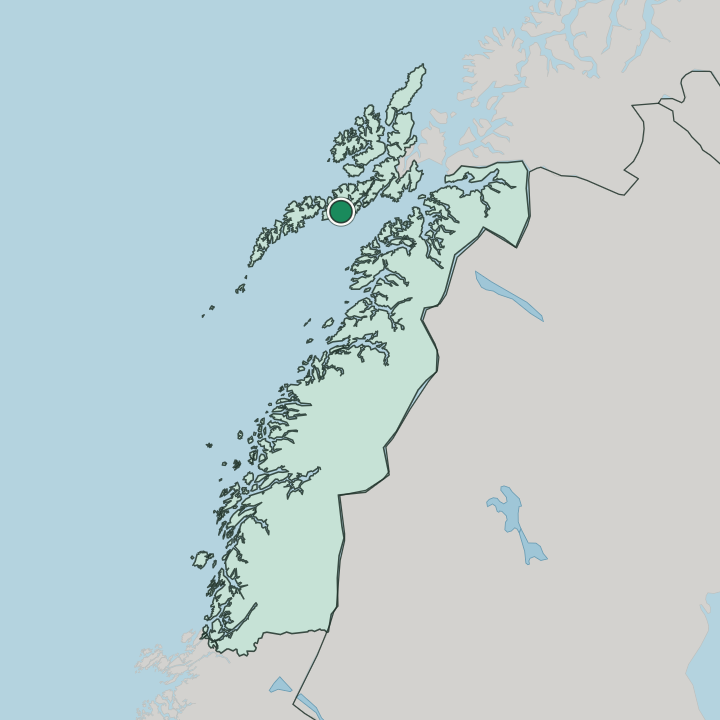 Map showing Svolvær — In Nordland