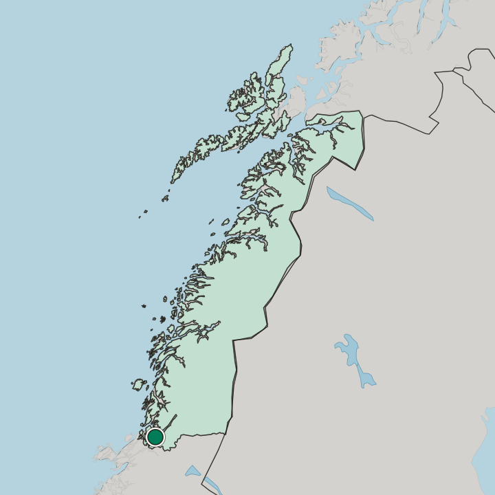 Map showing Terråk — In Nordland