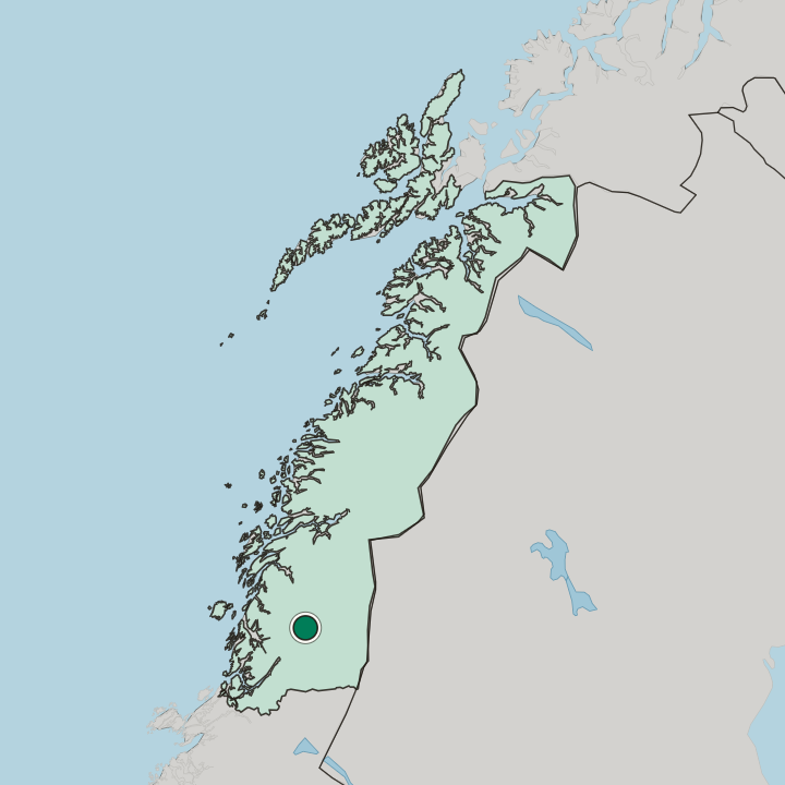 Map showing Trofors — In Nordland