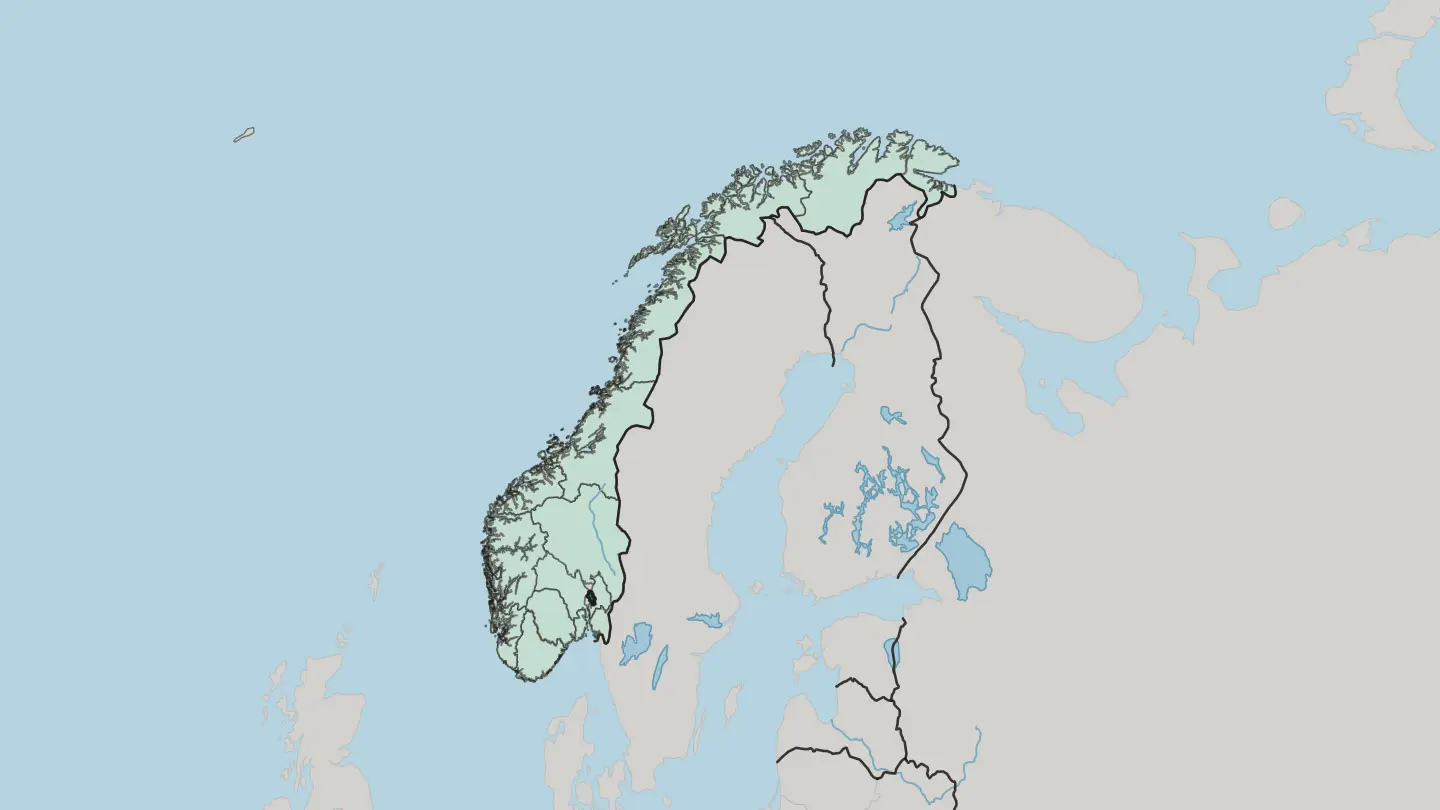Map of Oslo County in Norway