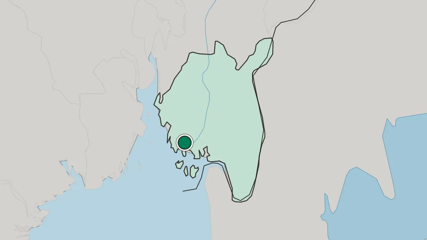 Map of Fredrikstad in Norway