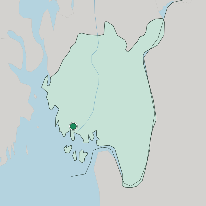 Map showing Fredrikstad — In Østfold