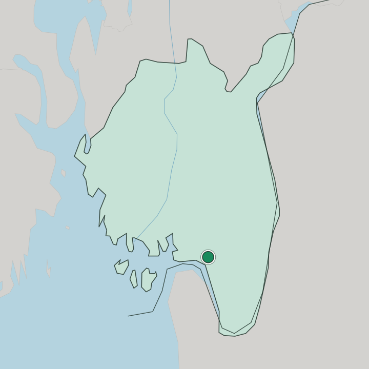 Map showing Halden — In Østfold