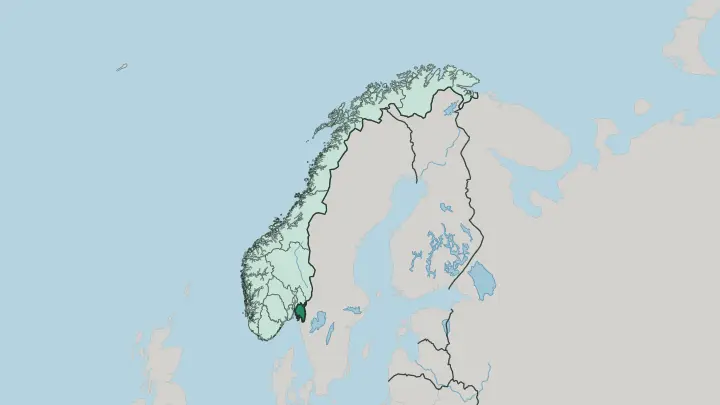 Map of Østfold in Norway