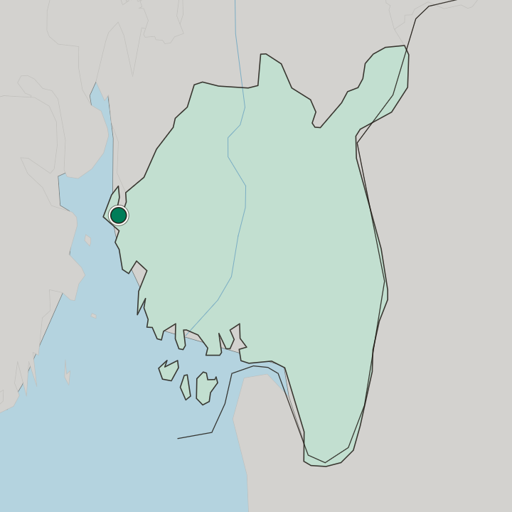 Map showing Moss — In Østfold fylke