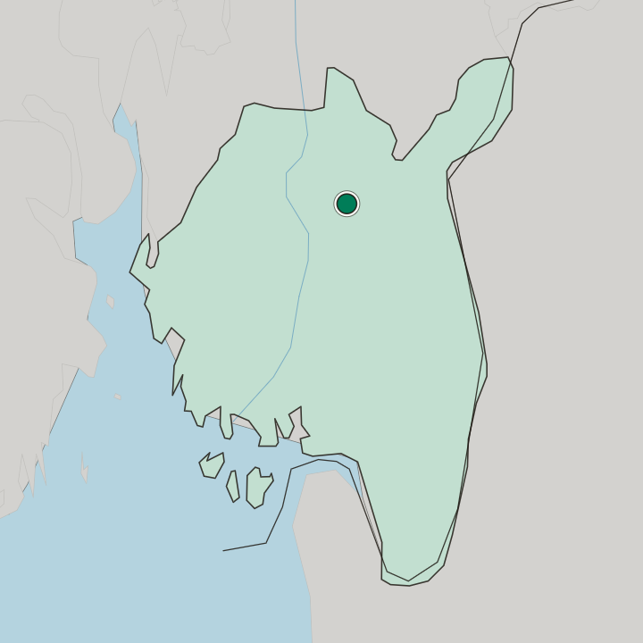 Map showing Mysen — In Østfold fylke