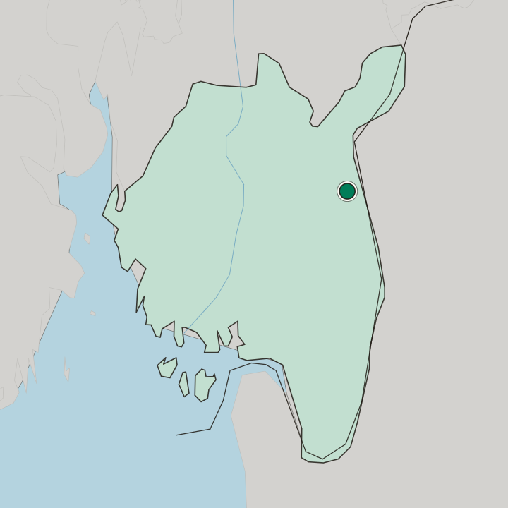 Map showing Ørje — In Østfold fylke