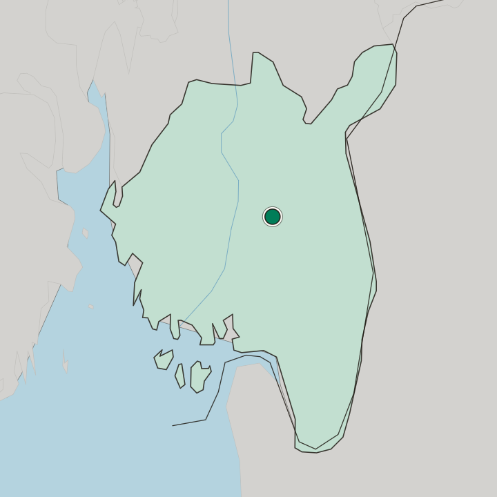 Map showing Rakkestad — In Østfold fylke