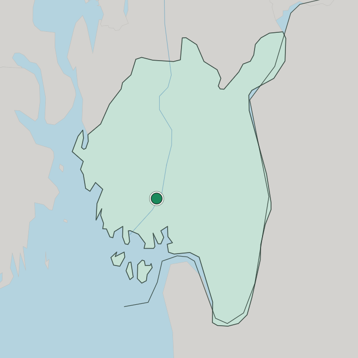 Map showing Sarpsborg — In Østfold