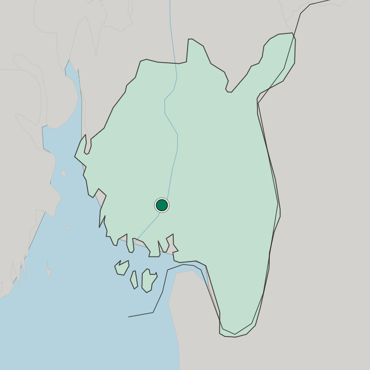 Map showing Sarpsborg — In Østfold fylke