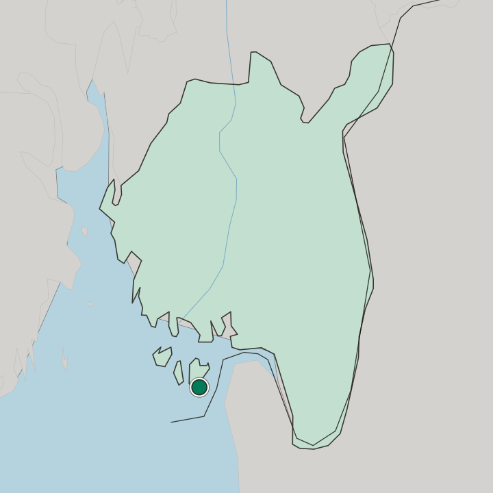 Map showing Skjærhalden — In Østfold fylke