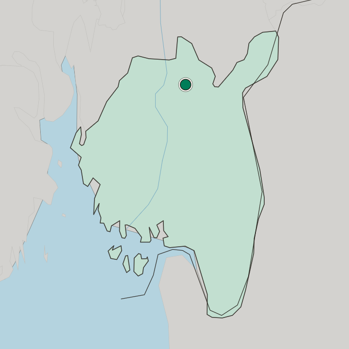 Map showing Skjønhaug — In Østfold fylke