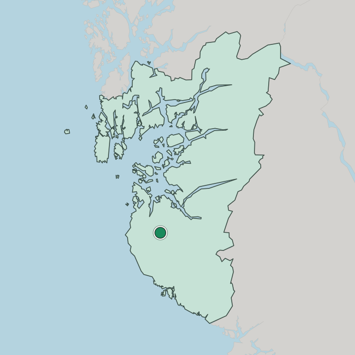 Map showing Ålgård — In Rogaland