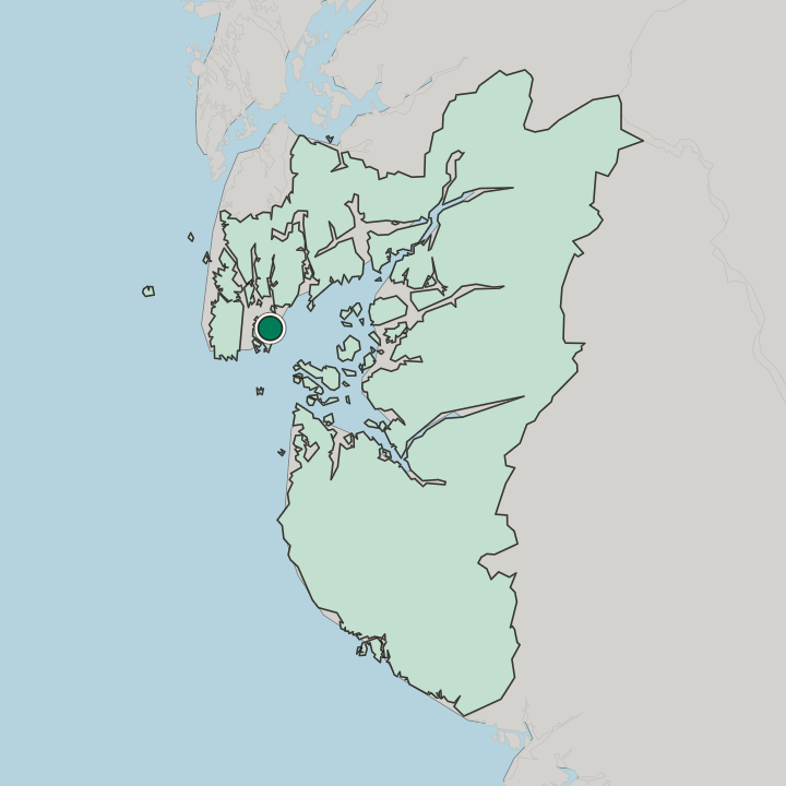 Map showing Bokn — In Rogaland Fylke