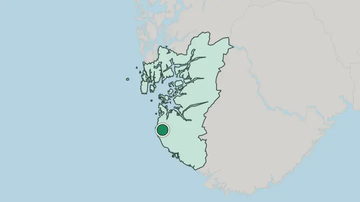 Map of Bryne in Norway