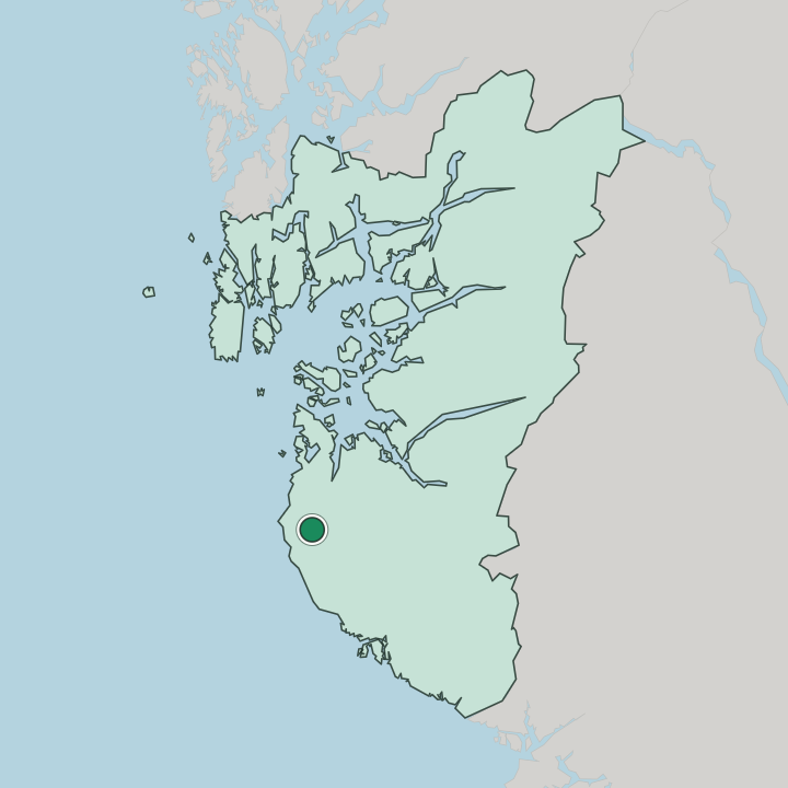 Map showing Bryne — In Rogaland