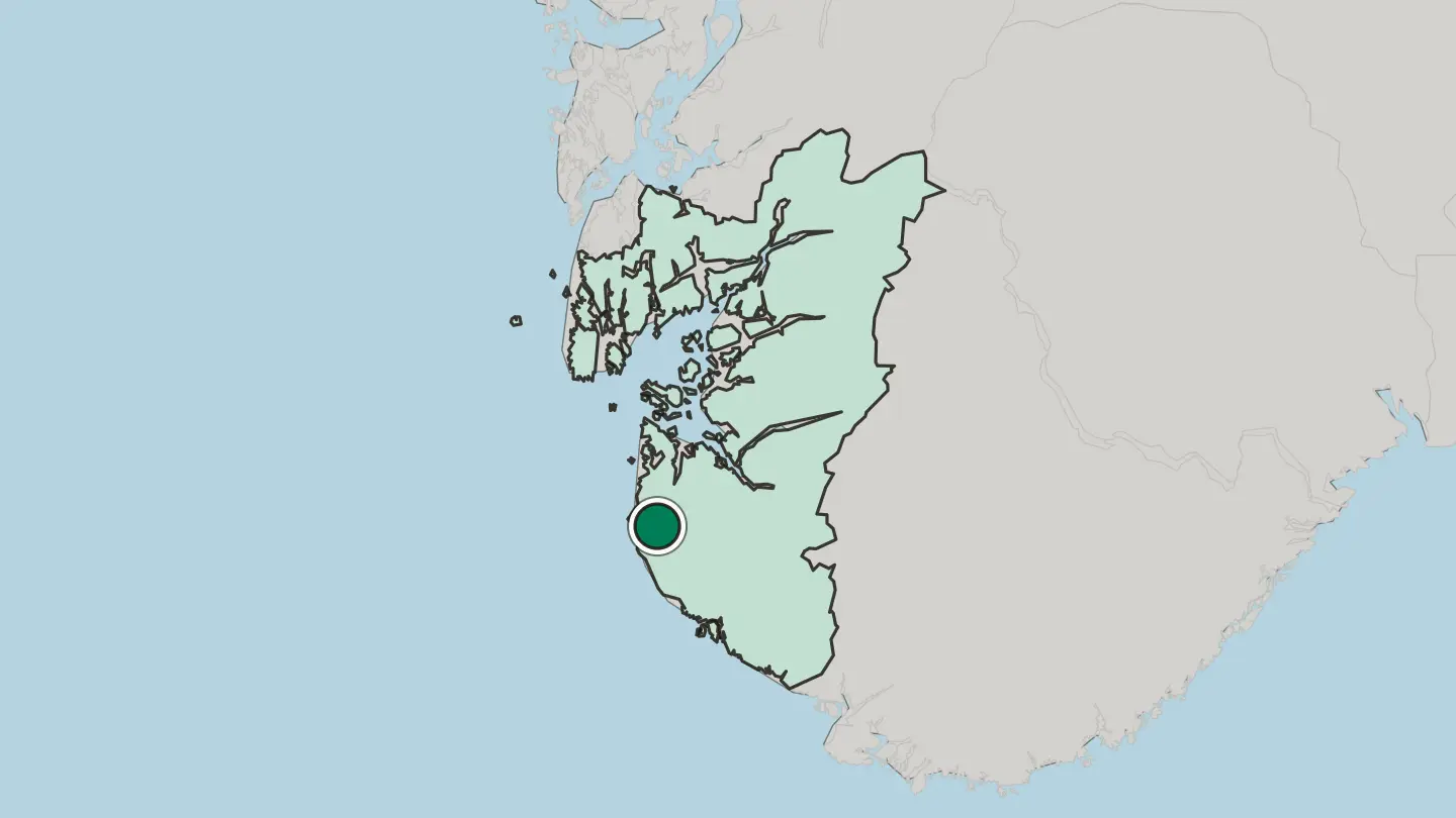 Map of Bryne in Norway