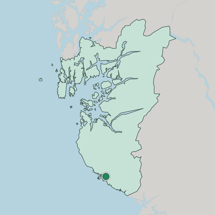 Map showing Egersund — In Rogaland
