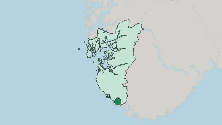 Map of Hauge i Dalane in Norway