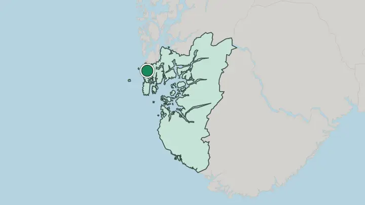 Map of Haugesund in Norway