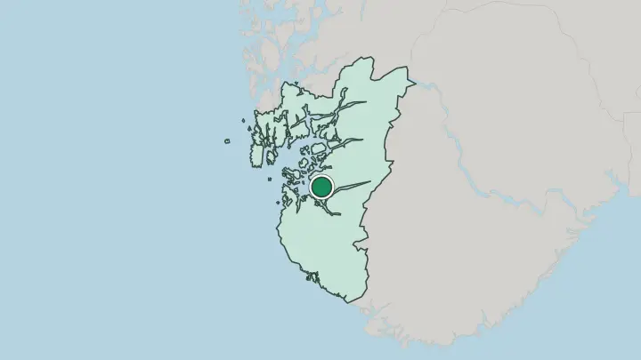 Map of Jørpeland in Norway