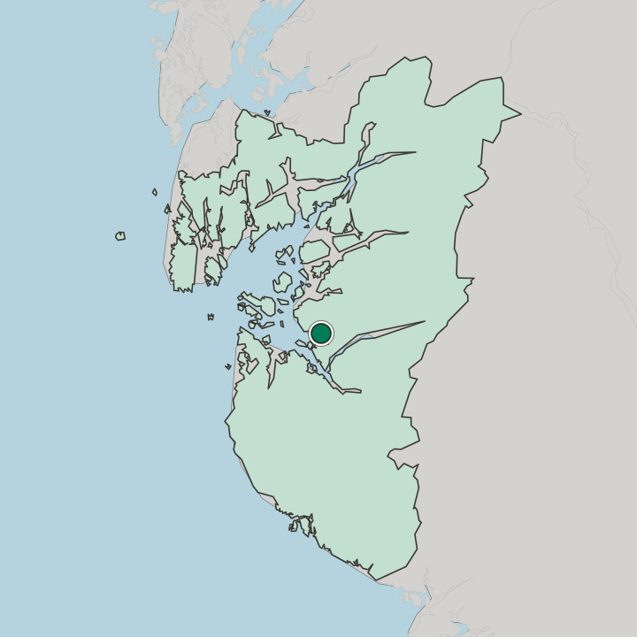 Map showing Jørpeland — In Rogaland Fylke