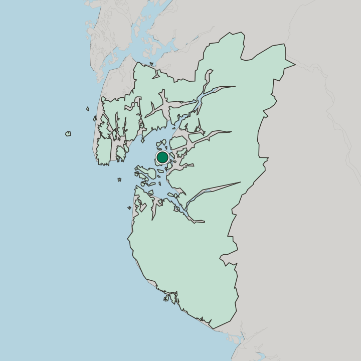 Map showing Judaberg — In Rogaland Fylke
