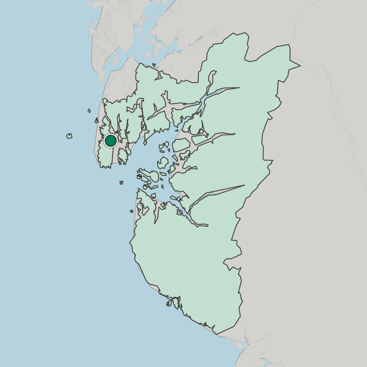 Map showing Kopervik — In Rogaland Fylke
